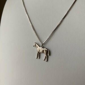 SOLD* Vintage Sterling silver horse equestrian necklace